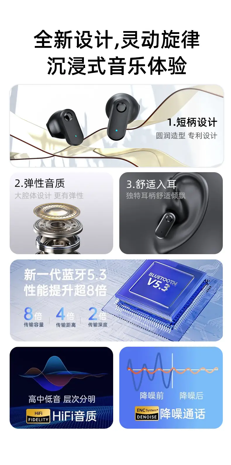 2023 T89 Wireless Bluetooth Headset 5.3 Ultra Long Battery — feature 3