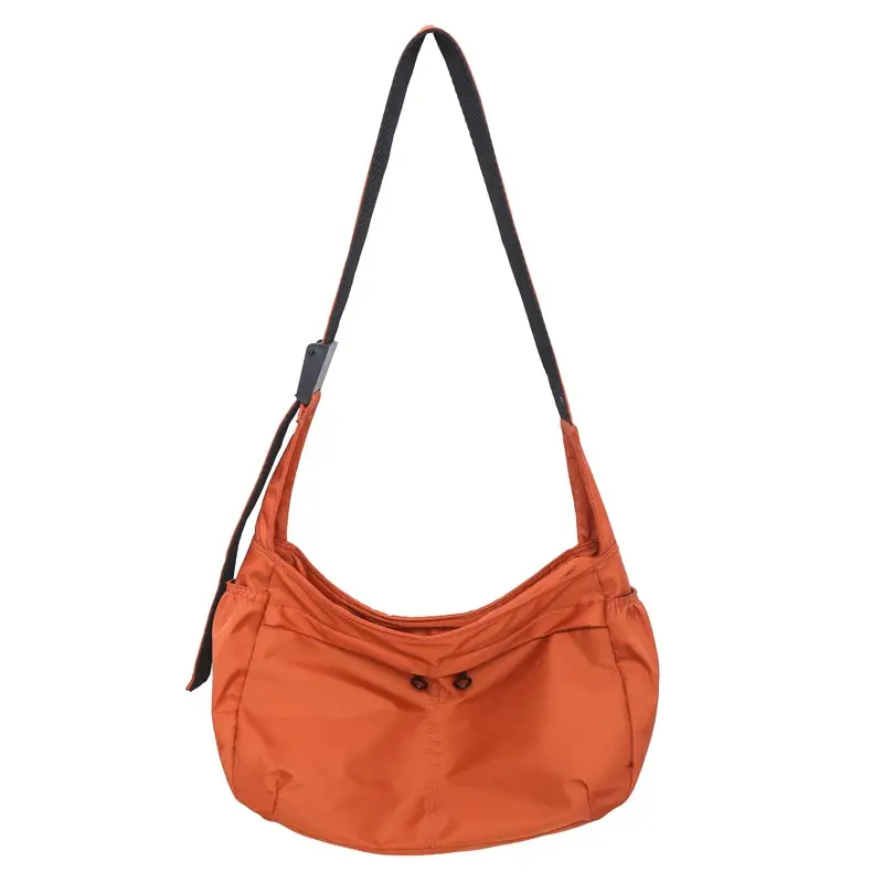 Waterproof Nylon Messenger Bag Orange Large Capacity - Image 8