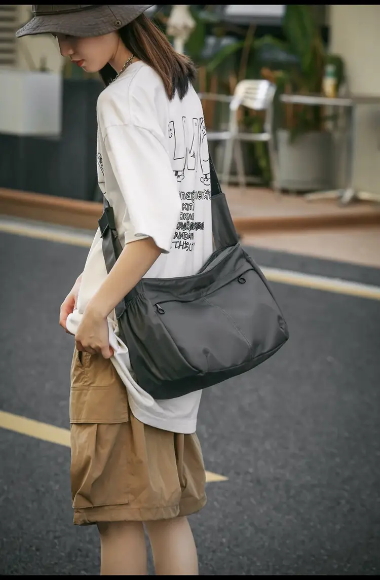 Waterproof Nylon Messenger Bag Orange Large Capacity — feature 26