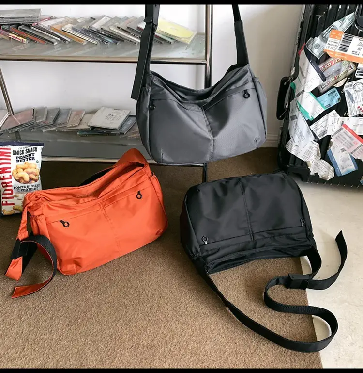 Waterproof Nylon Messenger Bag Orange Large Capacity — feature 33