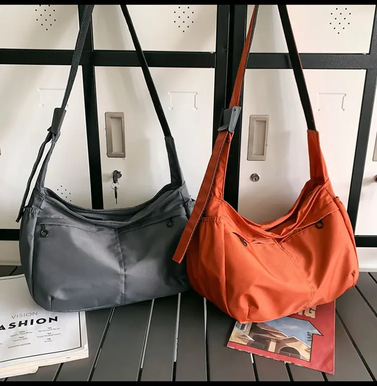 Waterproof Nylon Messenger Bag Orange Large Capacity — feature 34