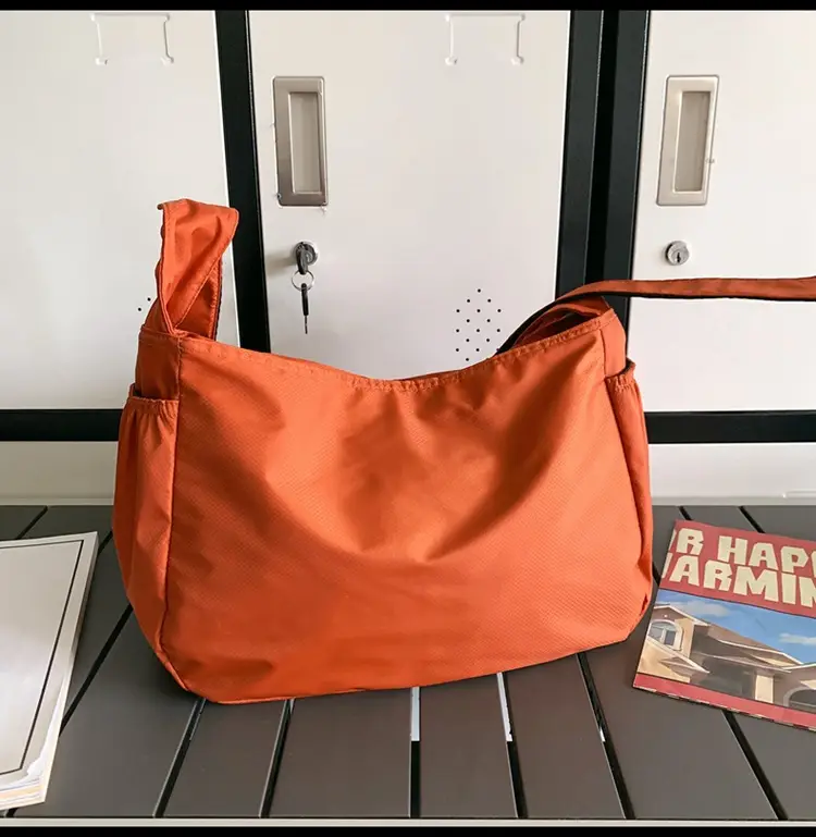 Waterproof Nylon Messenger Bag Orange Large Capacity — feature 44
