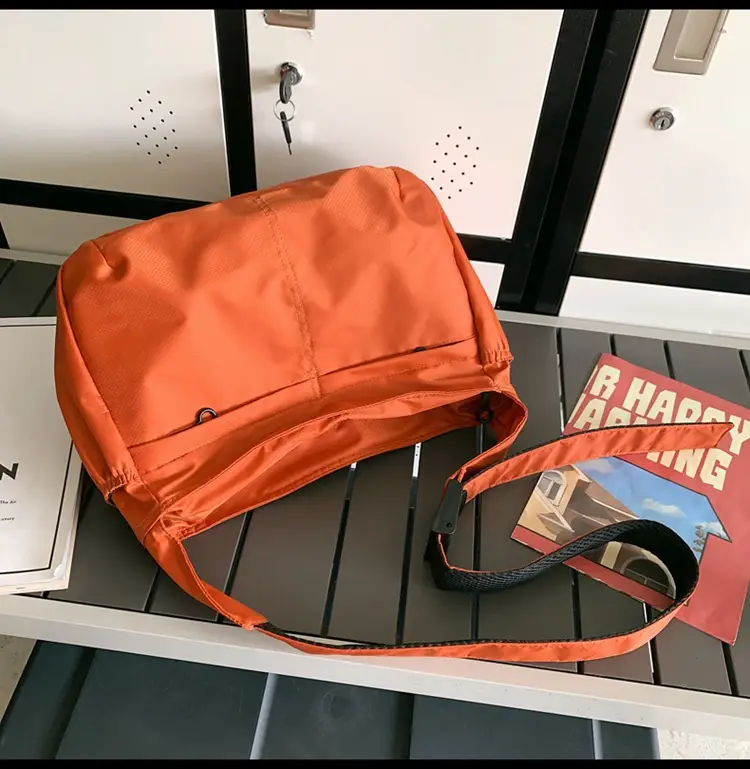 Waterproof Nylon Messenger Bag Orange Large Capacity — feature 46
