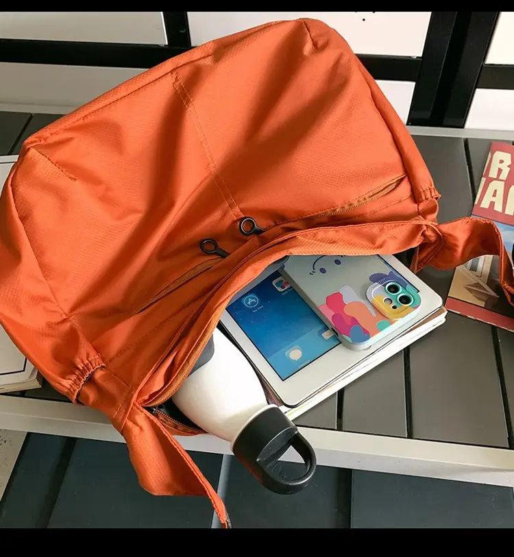 Waterproof Nylon Messenger Bag Orange Large Capacity — feature 50