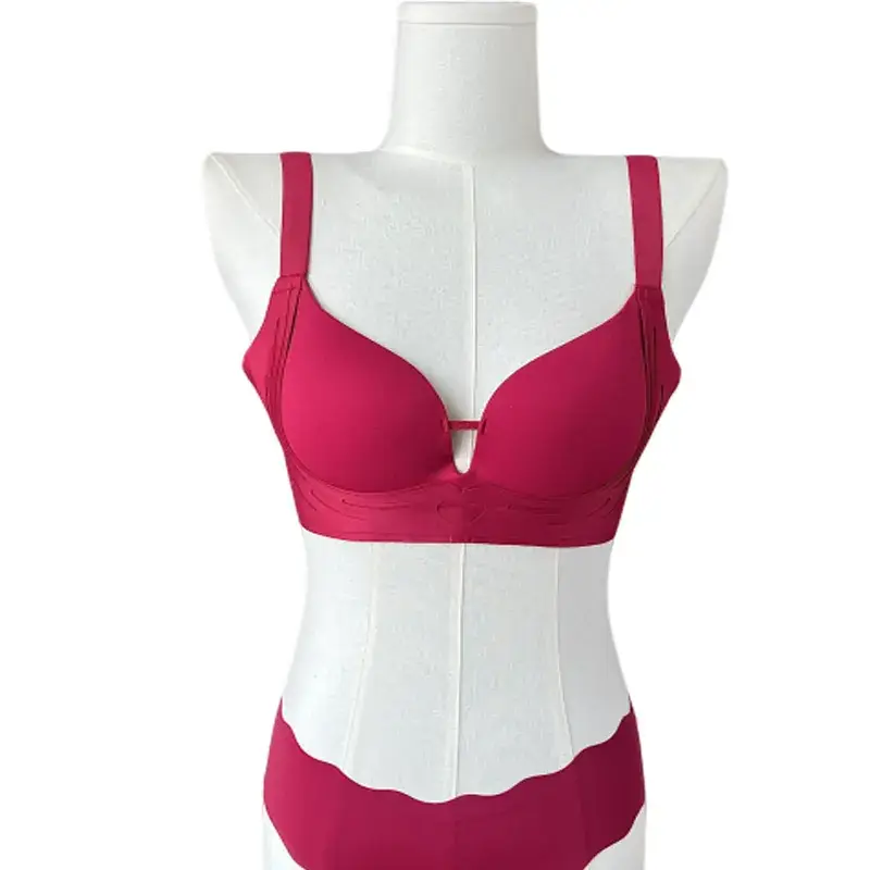 Pink Pull-Up Non-Steel Ring Seamless Underwear for Small Chest - Image 5