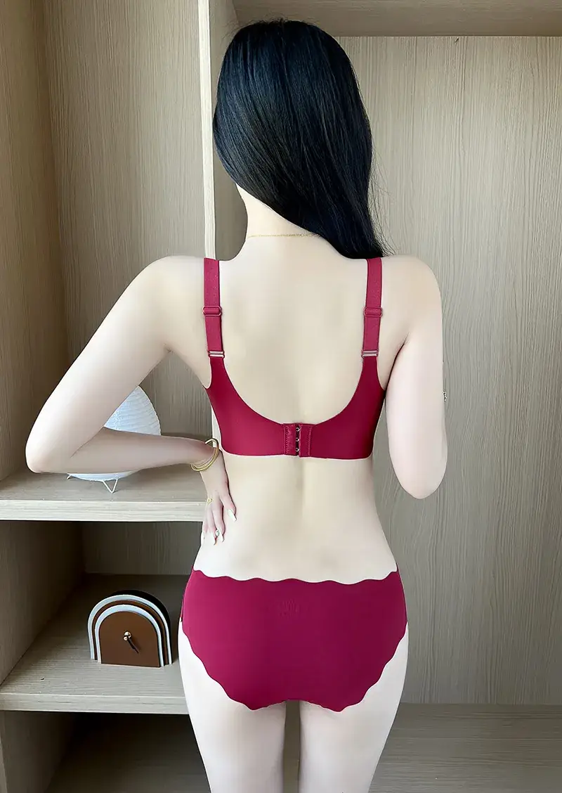 Pink Pull-Up Non-Steel Ring Seamless Underwear for Small Chest — feature 10