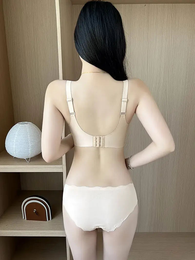 Pink Pull-Up Non-Steel Ring Seamless Underwear for Small Chest — feature 17