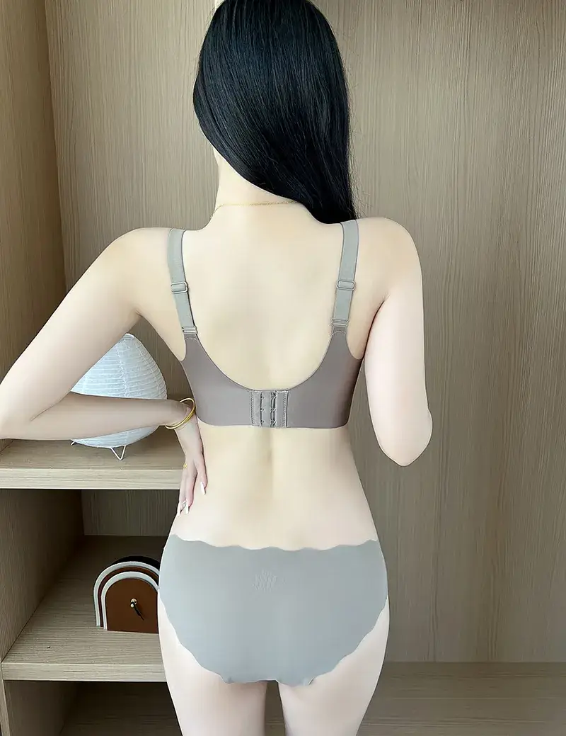 Pink Pull-Up Non-Steel Ring Seamless Underwear for Small Chest — feature 20