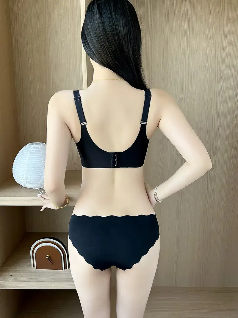 Pink Pull-Up Non-Steel Ring Seamless Underwear for Small Chest — feature 6
