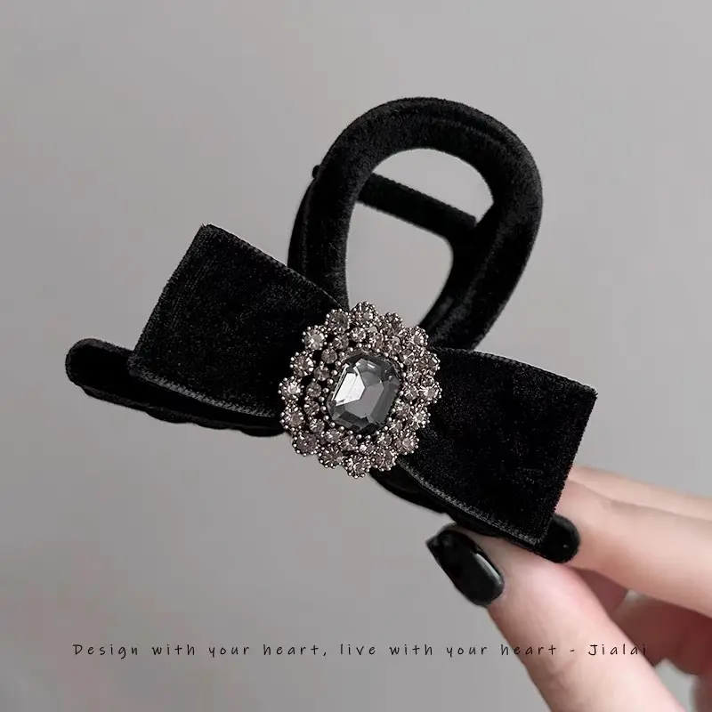 Black Sparkly Bow Hairpin for Women — feature 13