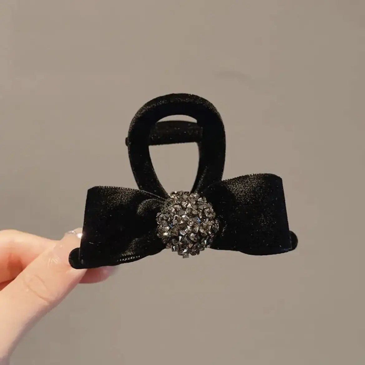 Black Sparkly Bow Hairpin for Women