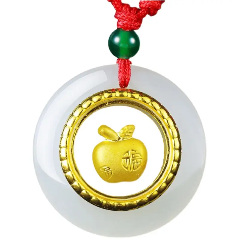 Gold Inlaid Guanyin Pendant with Safety Buckle - Image 13