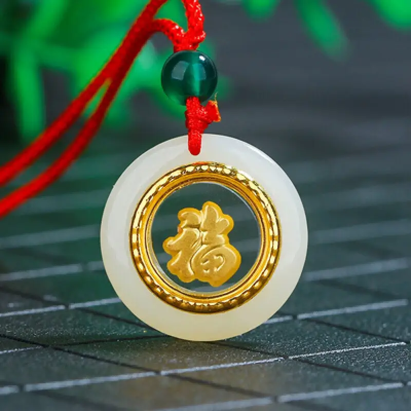 Gold Inlaid Guanyin Pendant with Safety Buckle - Image 4