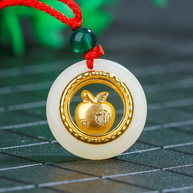 Gold Inlaid Guanyin Pendant with Safety Buckle - Image 7