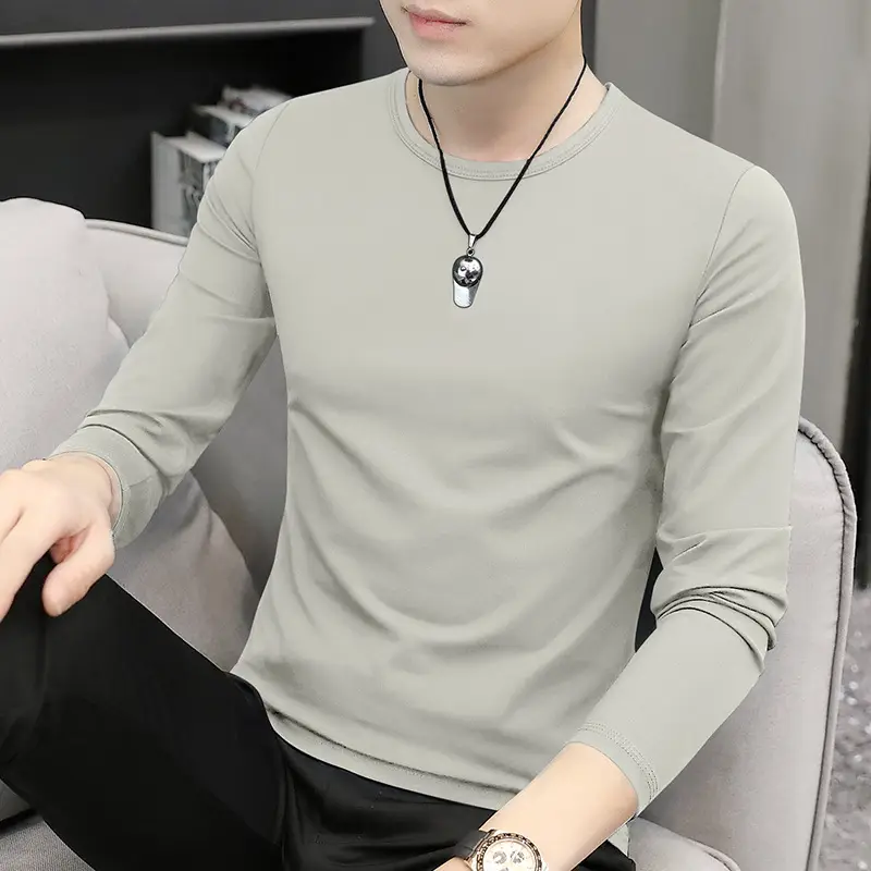 Men's Blue Long Sleeve T-Shirt Spring Autumn Thin Inner - Image 12