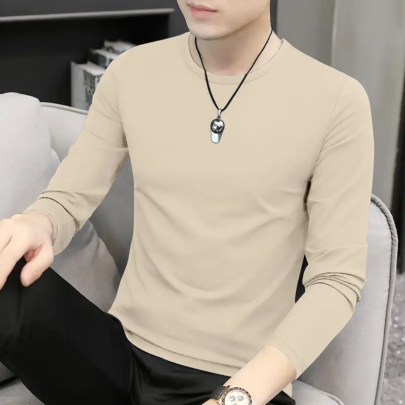 Men's Blue Long Sleeve T-Shirt Spring Autumn Thin Inner - Image 8