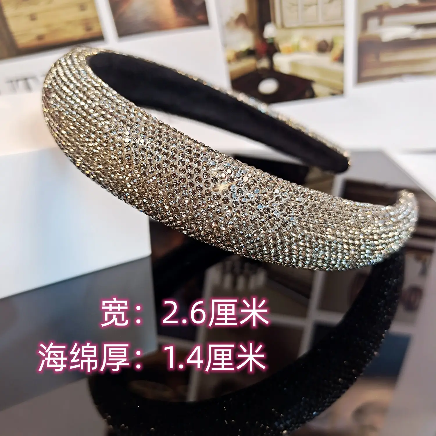 Wide Diamond Hairband for Women High End Star High End — feature 9