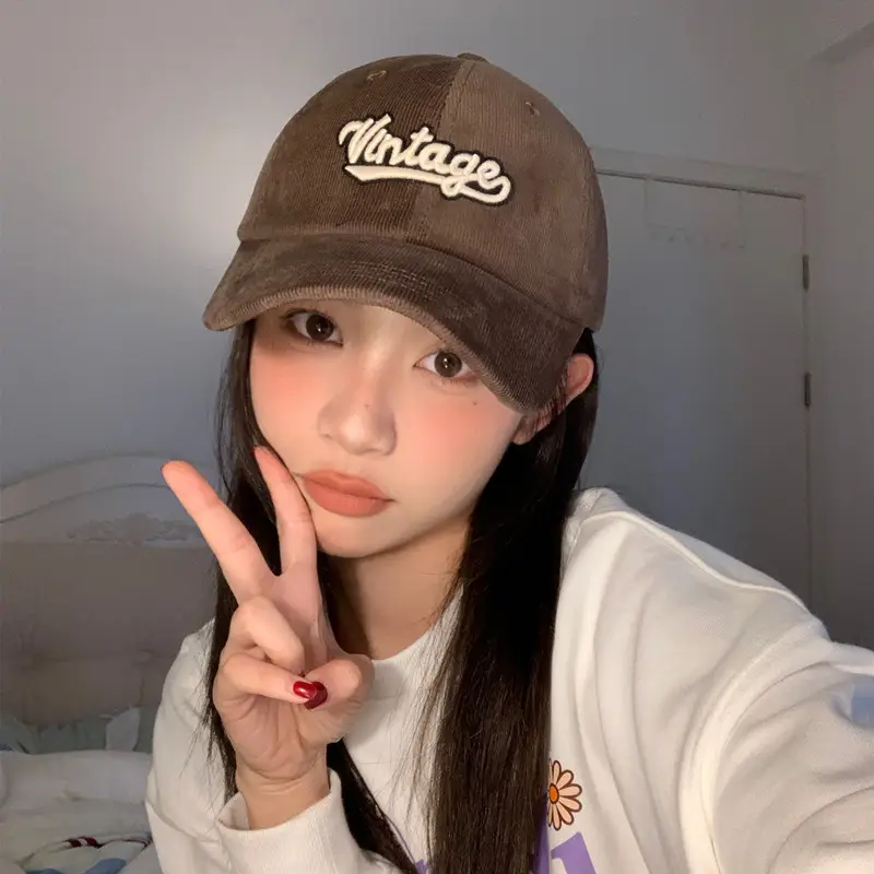 Winter Beige Vintage Knitted Baseball Cap for Women - Image 12