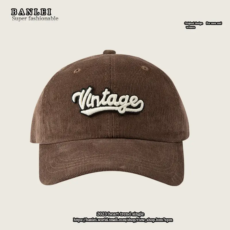 Winter Beige Vintage Knitted Baseball Cap for Women - Image 4