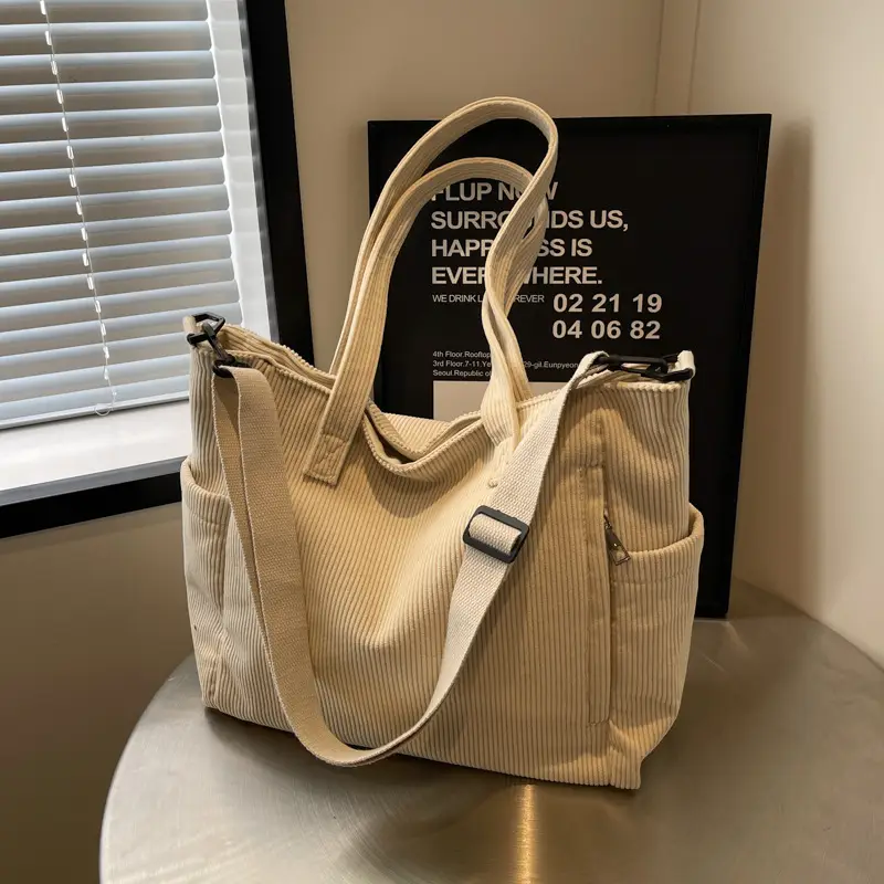 New Corduroy Tote Bag Female Commuter Large Capacity - Image 4