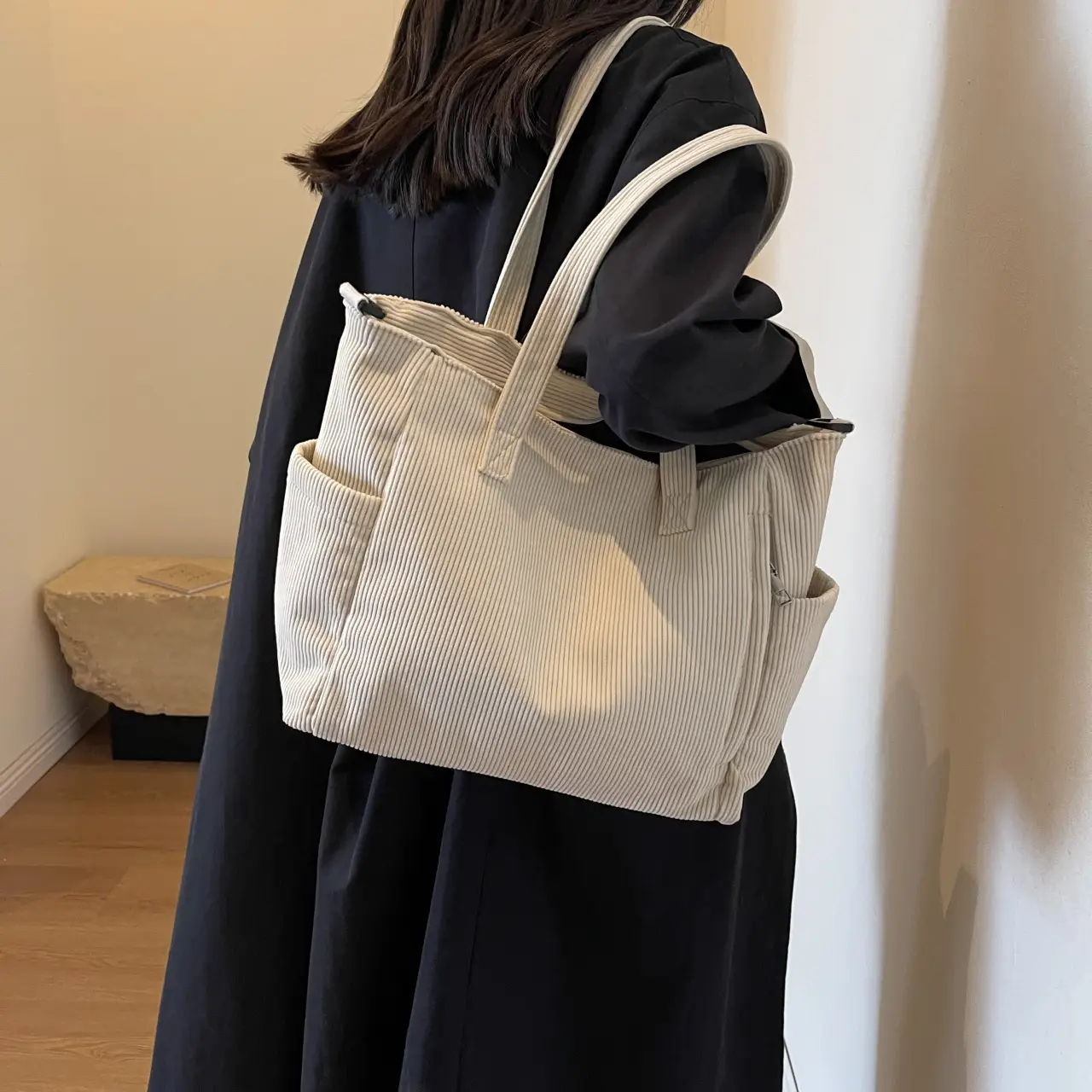 New Corduroy Tote Bag Female Commuter Large Capacity - Image 5