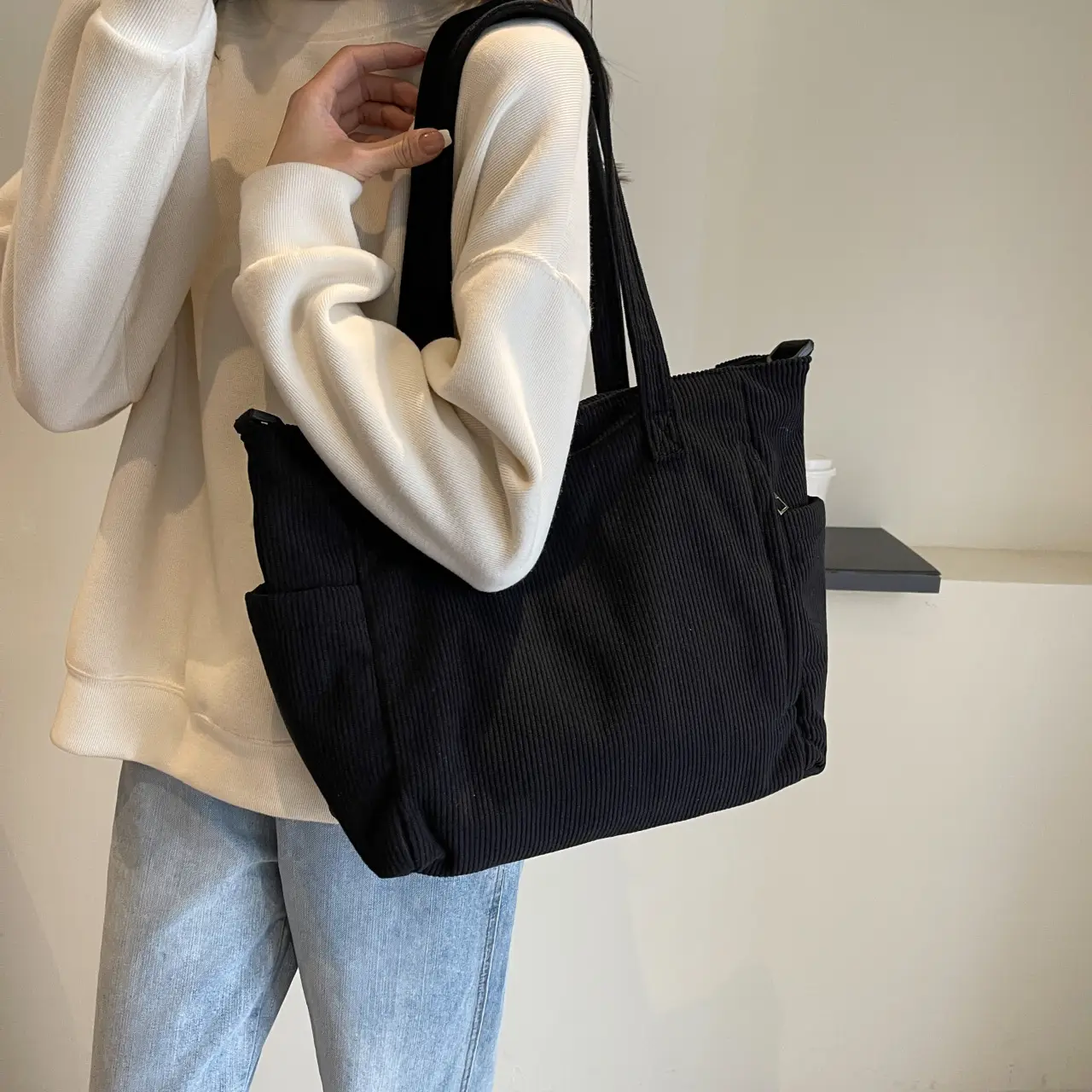 New Corduroy Tote Bag Female Commuter Large Capacity - Image 7