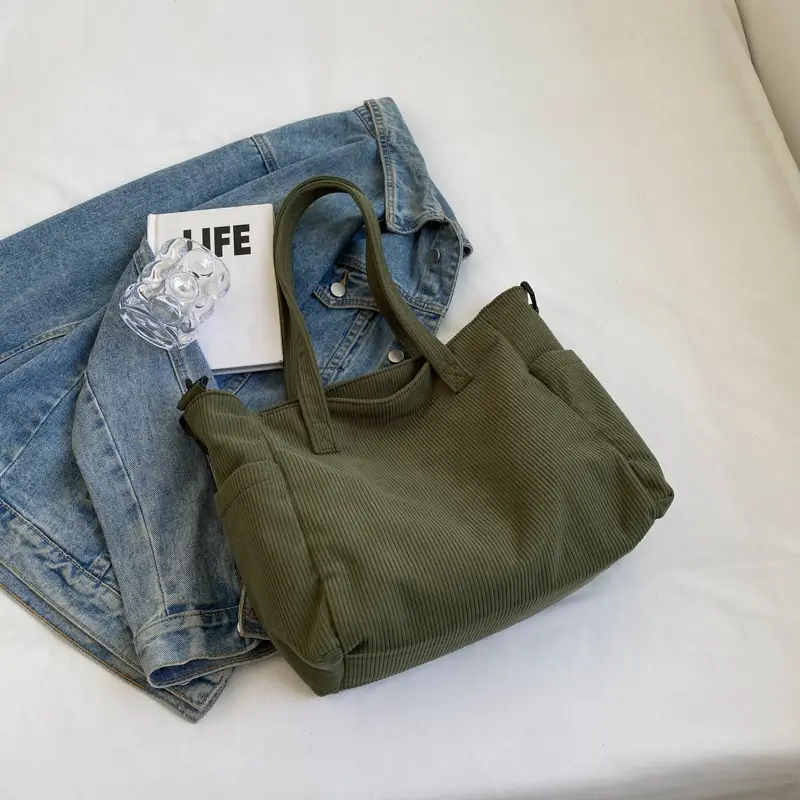 New Corduroy Tote Bag Female Commuter Large Capacity — feature 10