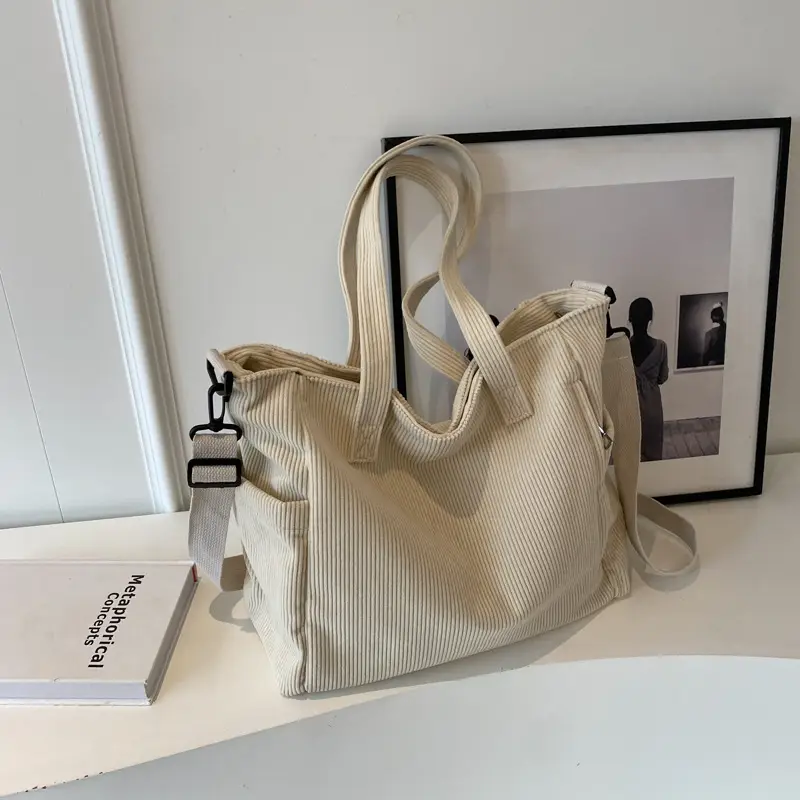 New Corduroy Tote Bag Female Commuter Large Capacity — feature 20