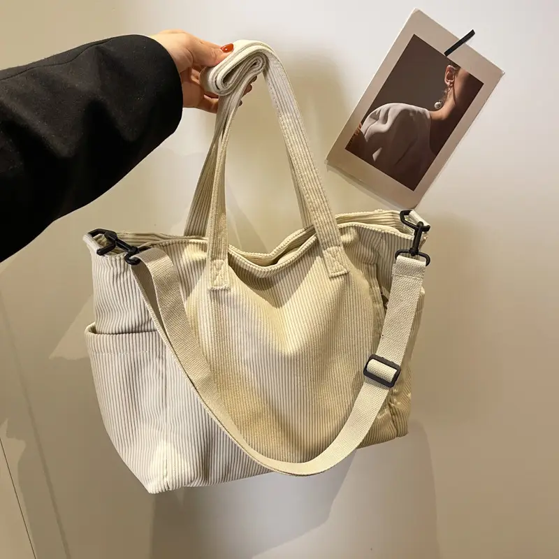 New Corduroy Tote Bag Female Commuter Large Capacity — feature 21