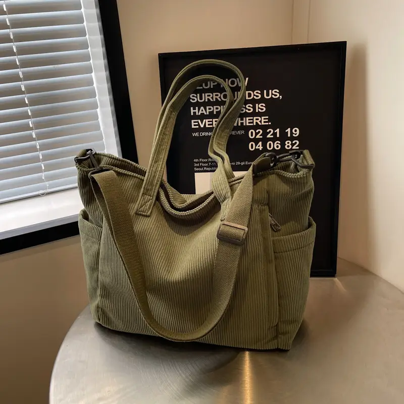New Corduroy Tote Bag Female Commuter Large Capacity — feature 22