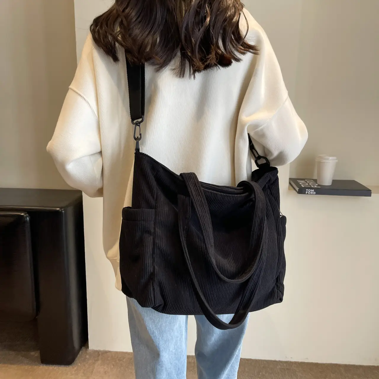 New Corduroy Tote Bag Female Commuter Large Capacity — feature 25