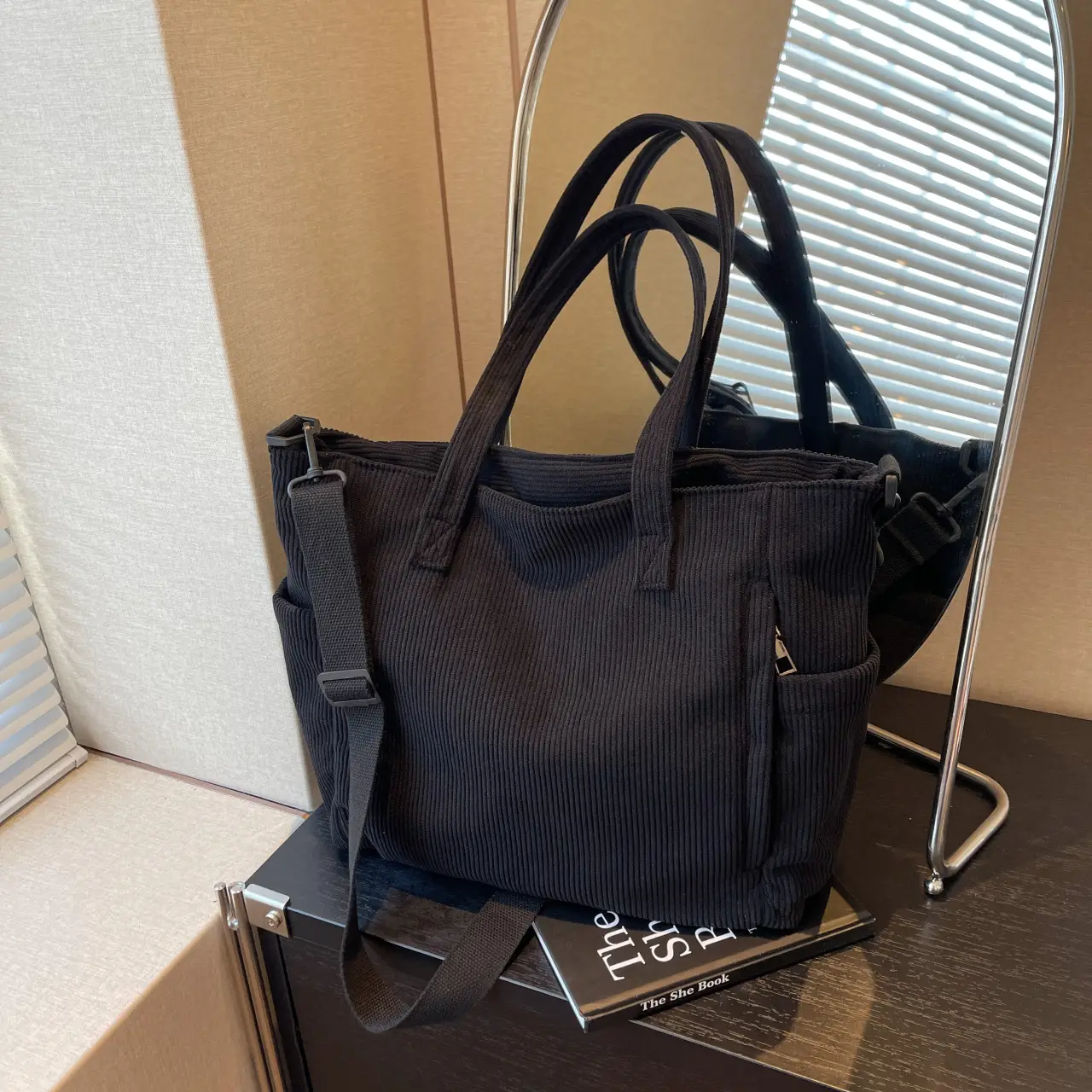 New Corduroy Tote Bag Female Commuter Large Capacity — feature 26