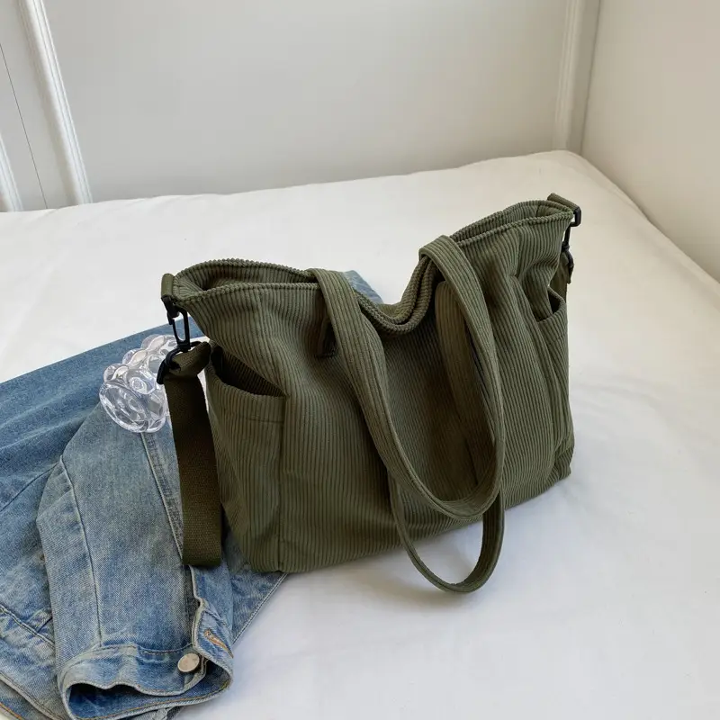 New Corduroy Tote Bag Female Commuter Large Capacity — feature 4