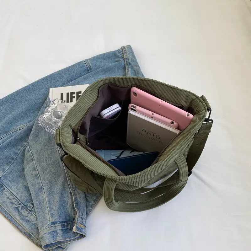 New Corduroy Tote Bag Female Commuter Large Capacity — feature 5