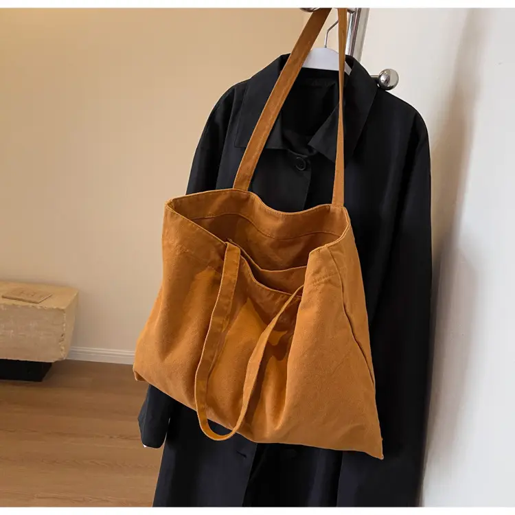 Japanese Style Canvas Tote Bag Beige Large Capacity — feature 14