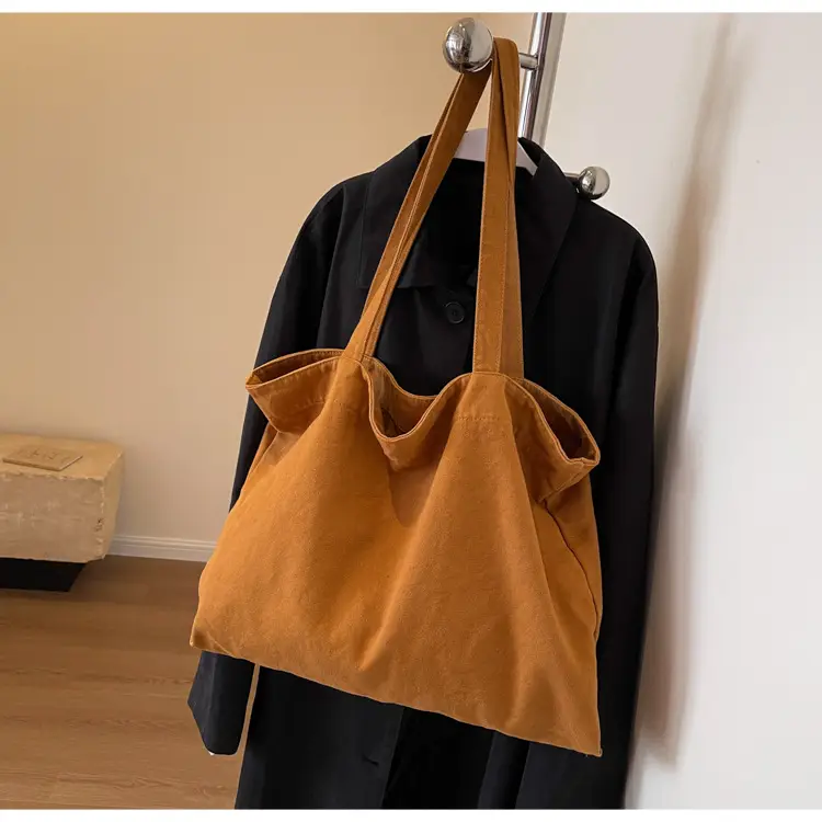 Japanese Style Canvas Tote Bag Beige Large Capacity — feature 17