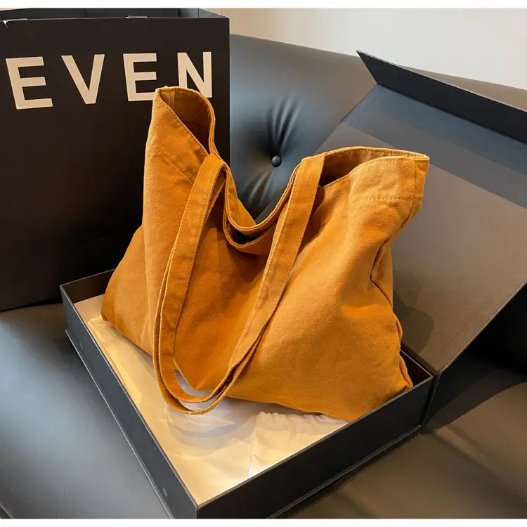 Japanese Style Canvas Tote Bag Beige Large Capacity — feature 76