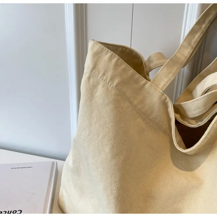 Japanese Style Canvas Tote Bag Beige Large Capacity — feature 81