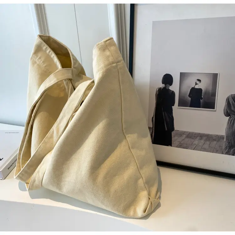 Japanese Style Canvas Tote Bag Beige Large Capacity — feature 82