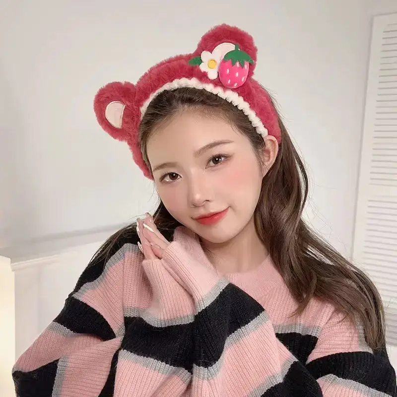Plush Strawberry Bear Headband for Girls — feature 21