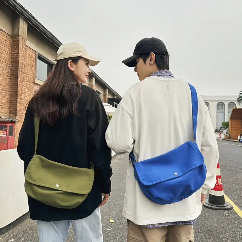Japanese Style Green Messenger Bag for Women - Image 5