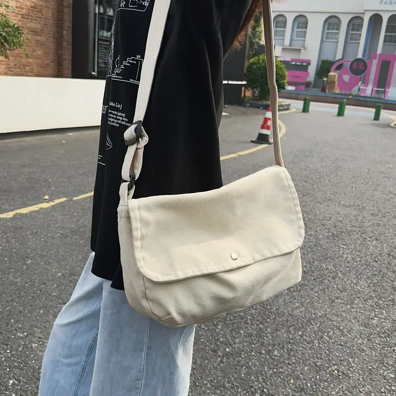 Japanese Style Green Messenger Bag for Women - Image 7