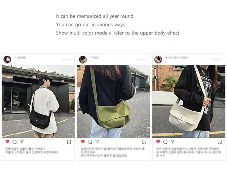 Japanese Style Green Messenger Bag for Women — feature 3