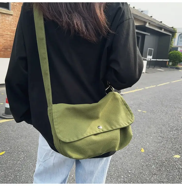 Japanese Style Green Messenger Bag for Women — feature 32