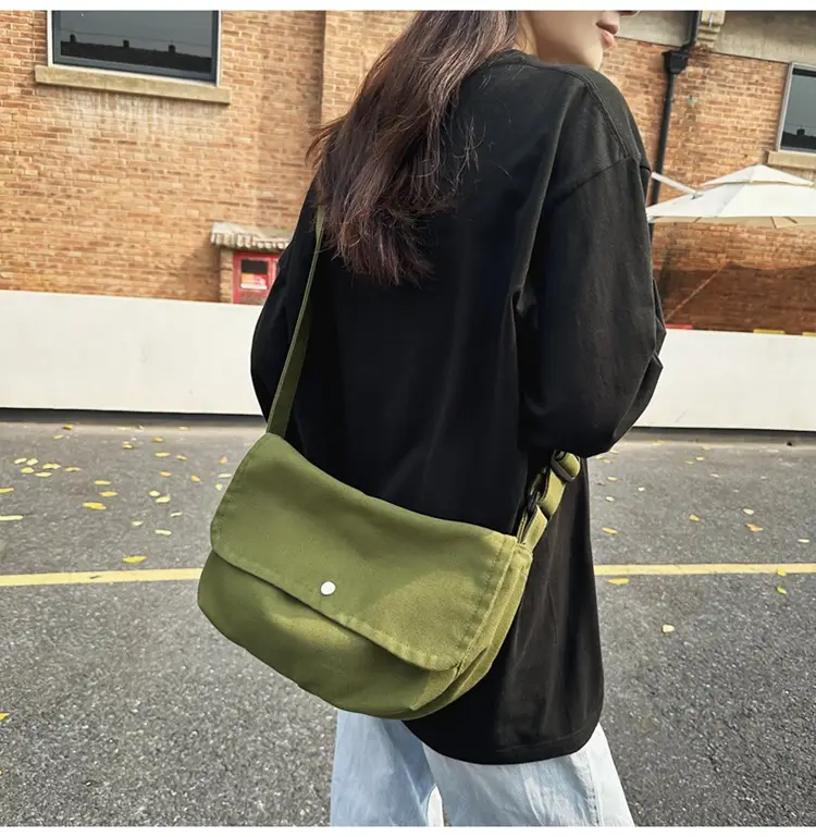 Japanese Style Green Messenger Bag for Women — feature 33