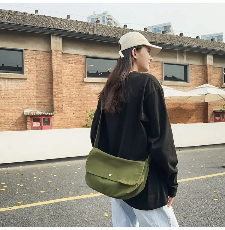 Japanese Style Green Messenger Bag for Women — feature 34