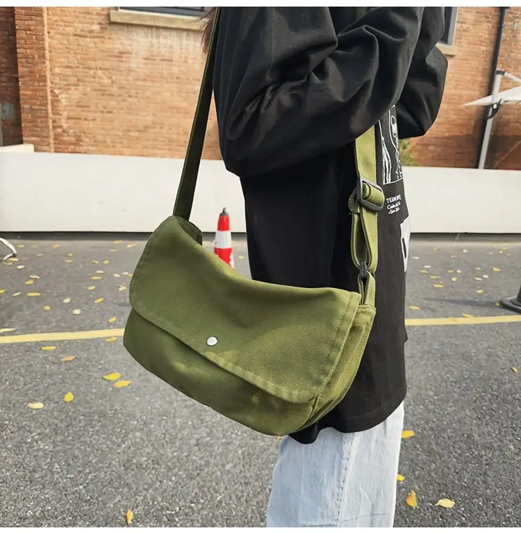 Japanese Style Green Messenger Bag for Women — feature 35