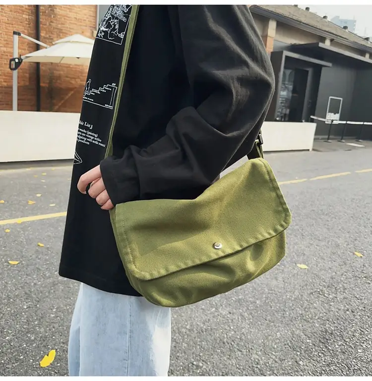 Japanese Style Green Messenger Bag for Women — feature 37