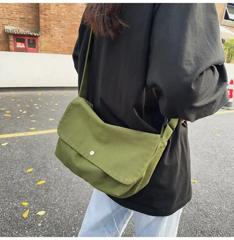 Japanese Style Green Messenger Bag for Women — feature 38