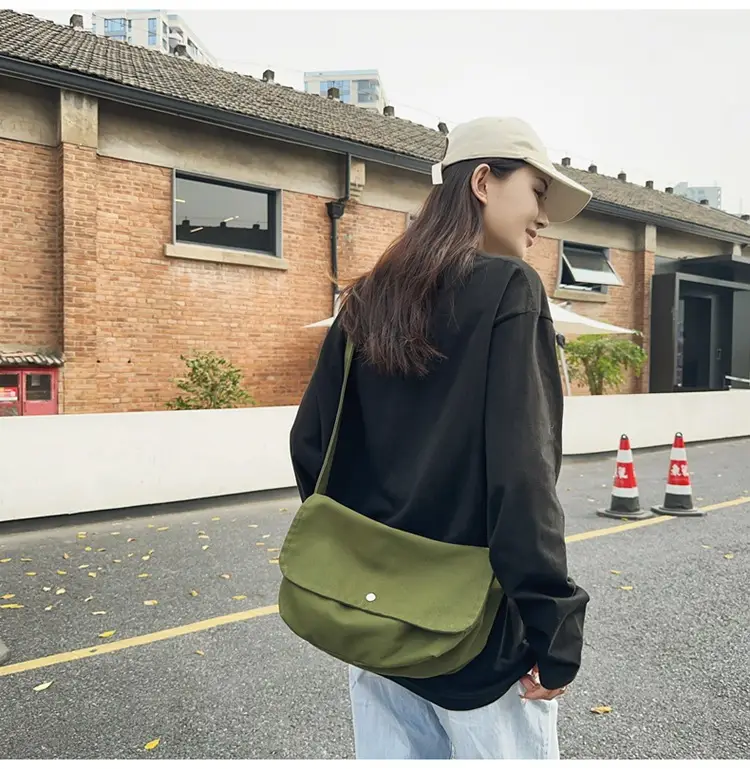 Japanese Style Green Messenger Bag for Women — feature 39